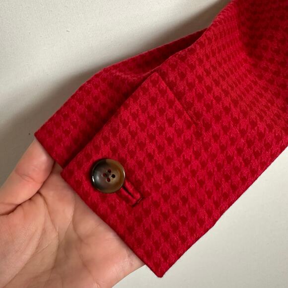Cabi Red Houndstooth Trench Coat - Picture 9 of 15